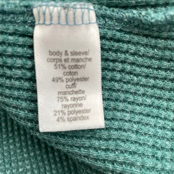 Maurices Waffle Mock Neck Fair Isle Cuff Mixer Tee - Size XS - Picture 5 of 6